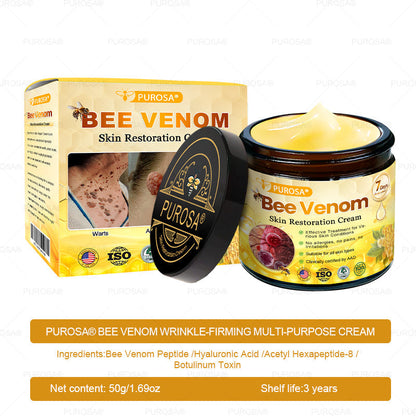 PUROSA® Bee Venom Skin Repair Cream(Visible results in 7 days✅Anti-Aging·Firming·Deep Hydration·Damage Repair·Even Tone·Acne&Dark Spot Care·Wart & Mole Reduction·Psoriasis Relief)